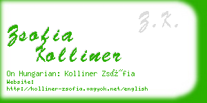 zsofia kolliner business card